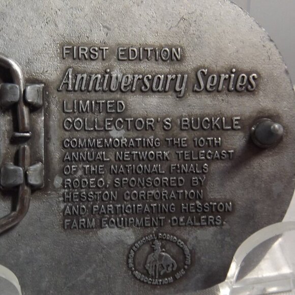 National Finals Rodeo 1983 Hesston 25th Anniversary First Edition Belt Buckle - Picture 9 of 10